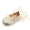 Flower Soft Lace Prewalker Shoes Gold