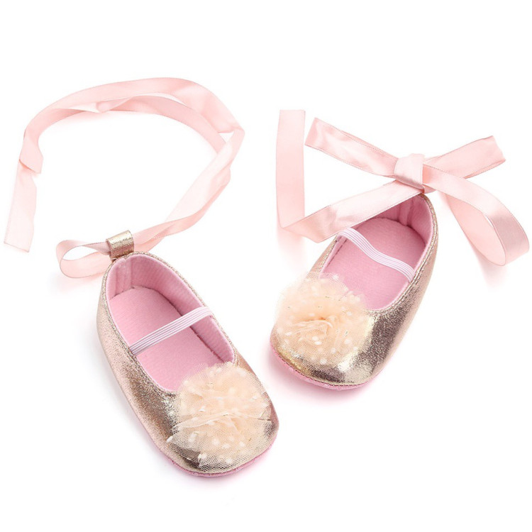 Flower Soft Lace Prewalker Shoes Pink