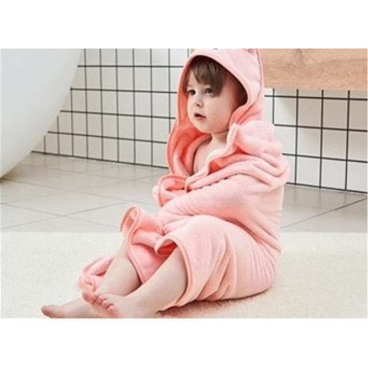 Cartoon hooded Spa Towel bathrobe beach towel - Pink