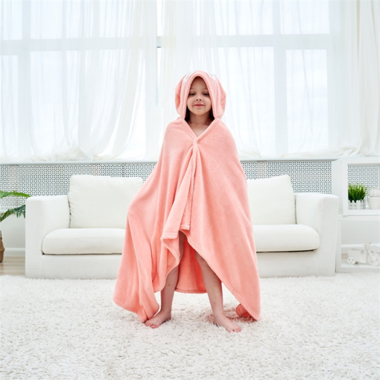 Cartoon hooded Spa Towel bathrobe beach towel - Pink