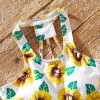 2 pcs Kid Girl Floral Swimsuit - white