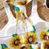 2 pcs Kid Girl Floral Swimsuit - white