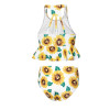 2 pcs Kid Girl Floral Swimsuit - white