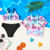 3-piece Girl Geometric Print Swimsuit - Multi-color
