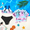 3-piece Girl Geometric Print Swimsuit - Multi-color