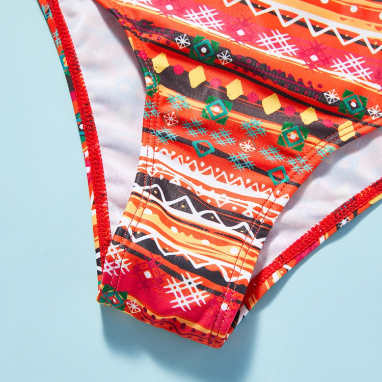 Geometric Bohemia Swimsuit Red