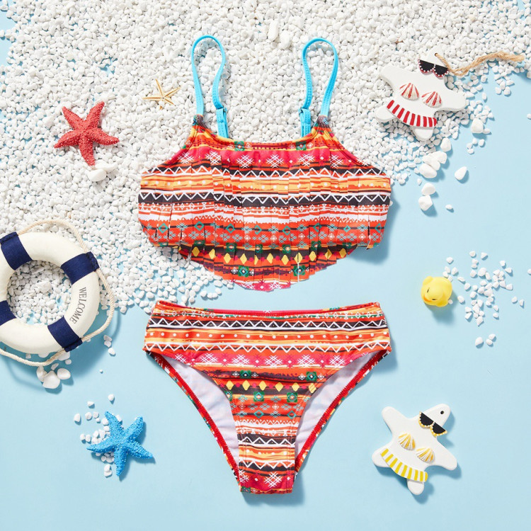 Geometric Bohemia Swimsuit Red