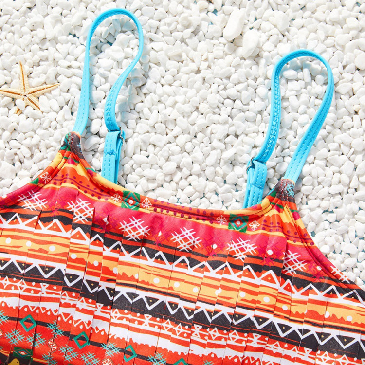 Geometric Bohemia Swimsuit Red