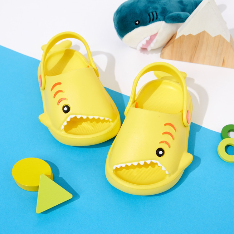 Kid Cartoon Shark Sandals - Yellow