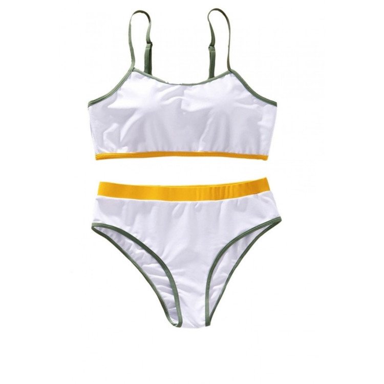 Color Block Print Family Matching Swimsuits - White