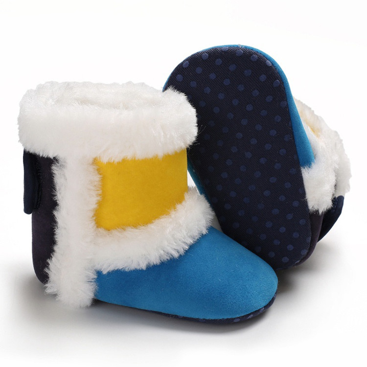 Μπλε Παιδικά μποτάκια με γούνα