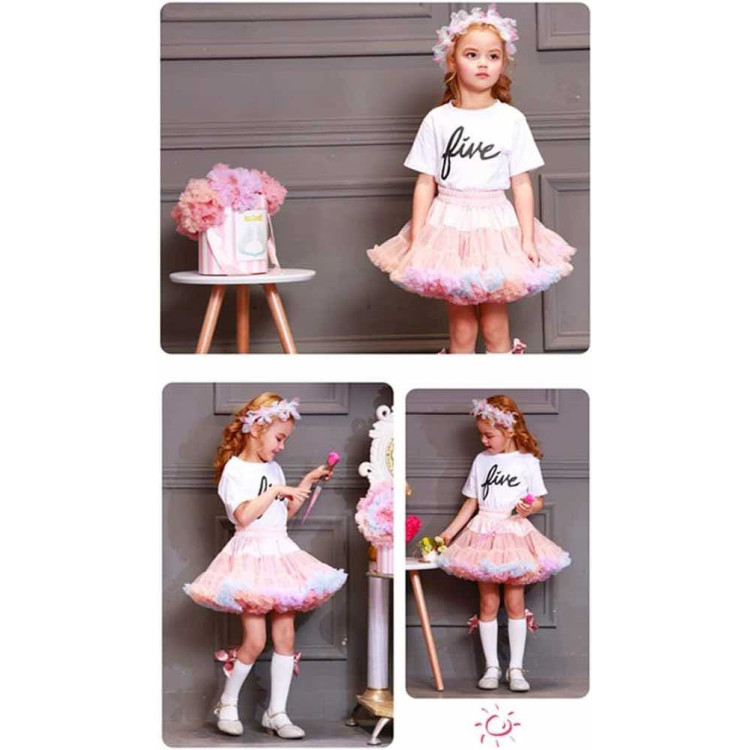 Φούστα Παιδική tutu - Πολύχρωμη ροζ