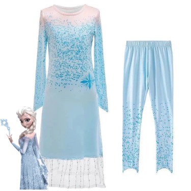 Στολή Πριγκίπισσα Πριγκίπισσα του πάγου - Γαλάζια 2 Κομμάτια