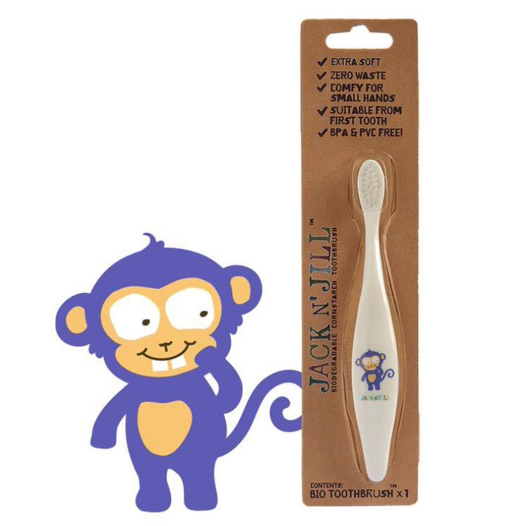 Jack N Jill Bio Toothbrush Compostable n Biodegradable Handle Monkey