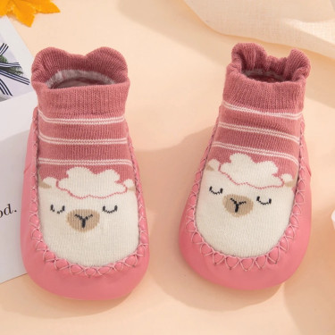 Βρεφικά αντιολισθητικά καλτσάκια Σκούρο Ροζ