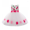 Flower Dress for Babies White - Red