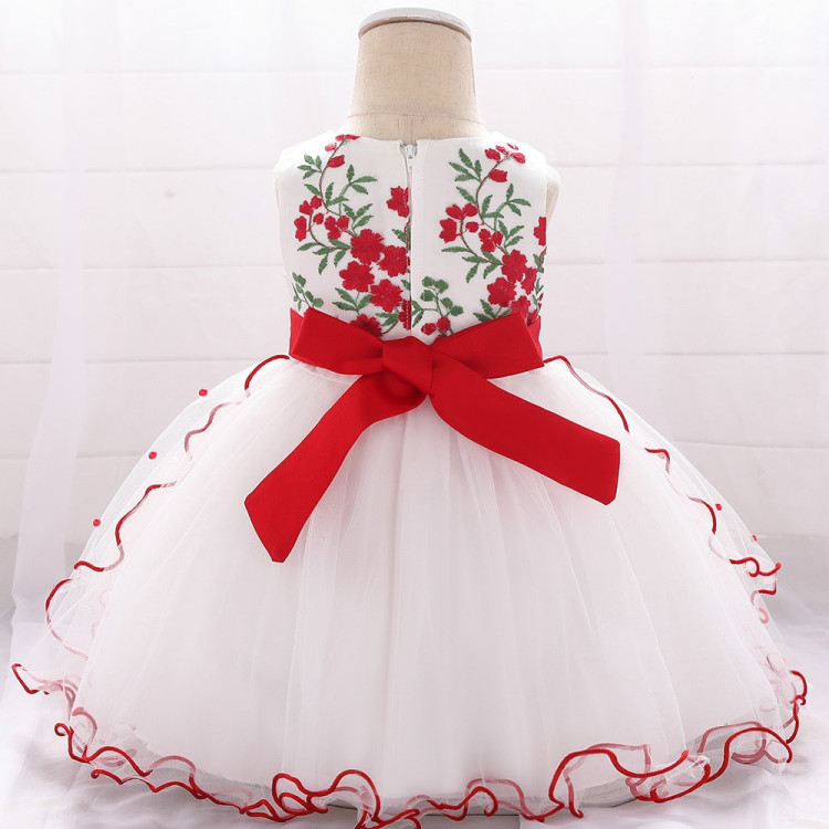 Flower Dress Red - White