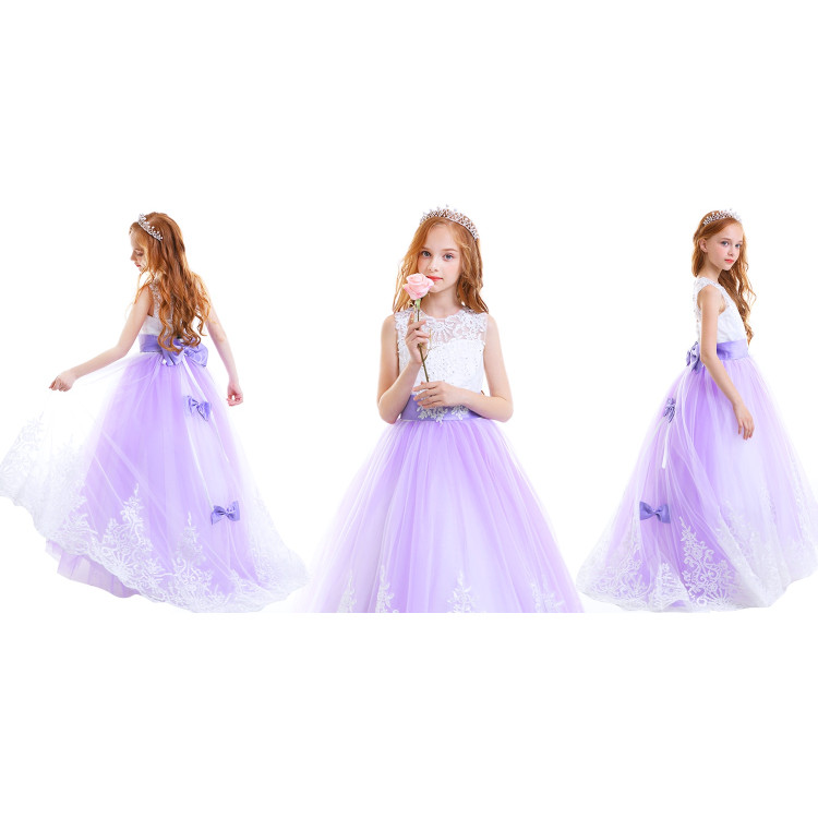 Μωβ Πριγκιπικό Φορεματάκι μακρύ Παιδικό