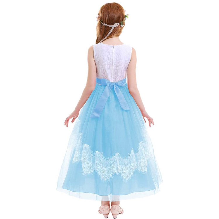 Princess Girl Dress For Event Light Blue