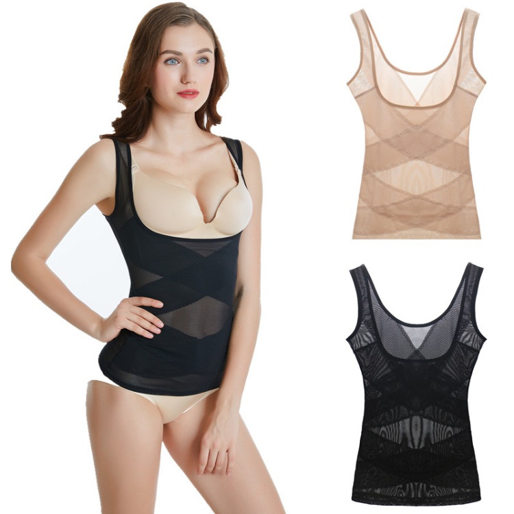 Μαυρός Κορσές μπλουζάκι σύσφιξη σώματος