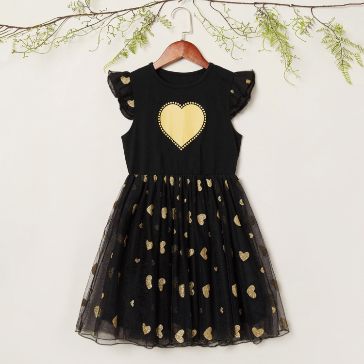 Παιδικό Φορεματάκι Καρδούλα Μαύρο