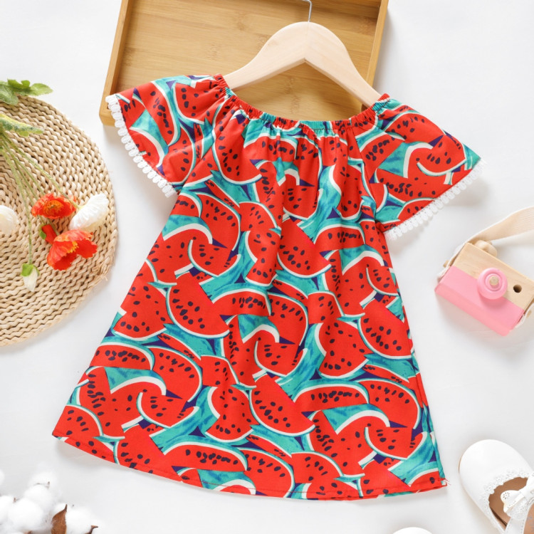 Παιδικό Καθημερινό Φορεματάκι - Καρπουζάκι Κόκκινο