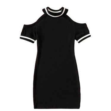 Φορεματάκι με κοντά μανίκια - Μαύρο