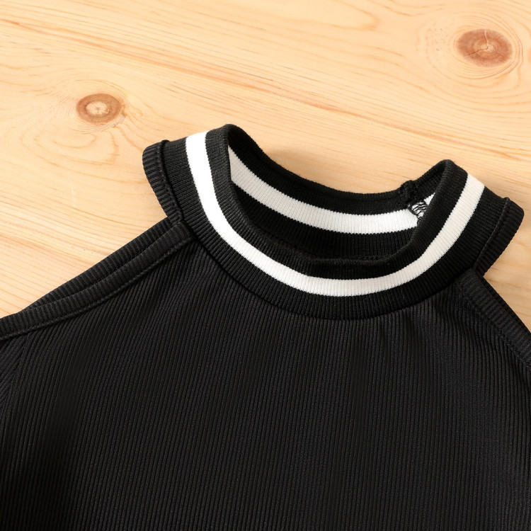 Φορεματάκι με κοντά μανίκια - Μαύρο