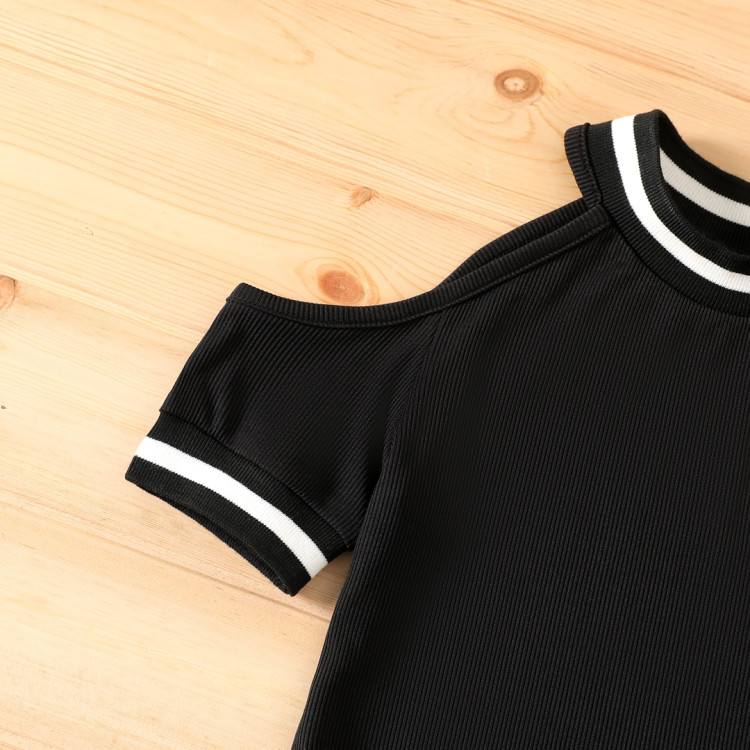 Φορεματάκι με κοντά μανίκια - Μαύρο