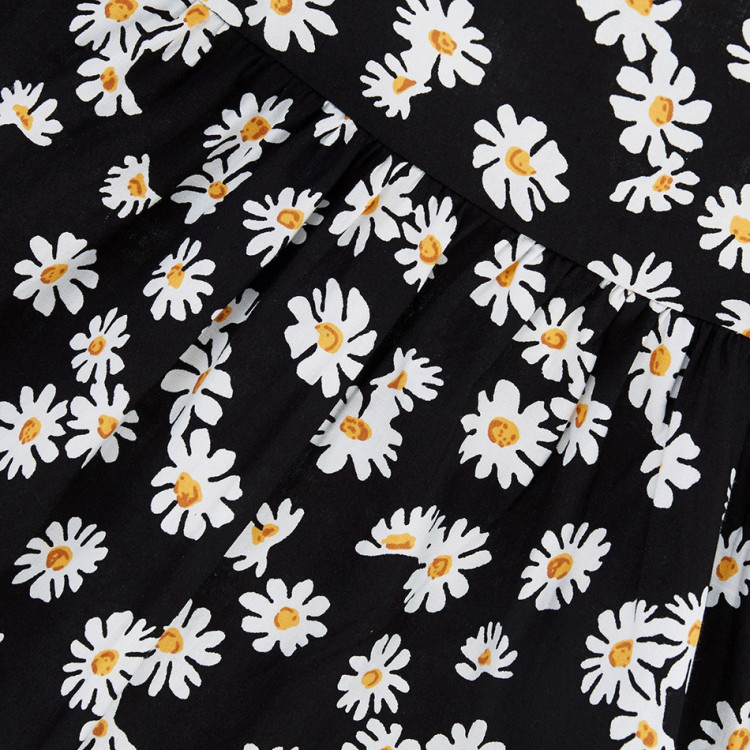 Παιδικό Φορεματάκι καθημερινό Μαύρο με Λουλουδάκια