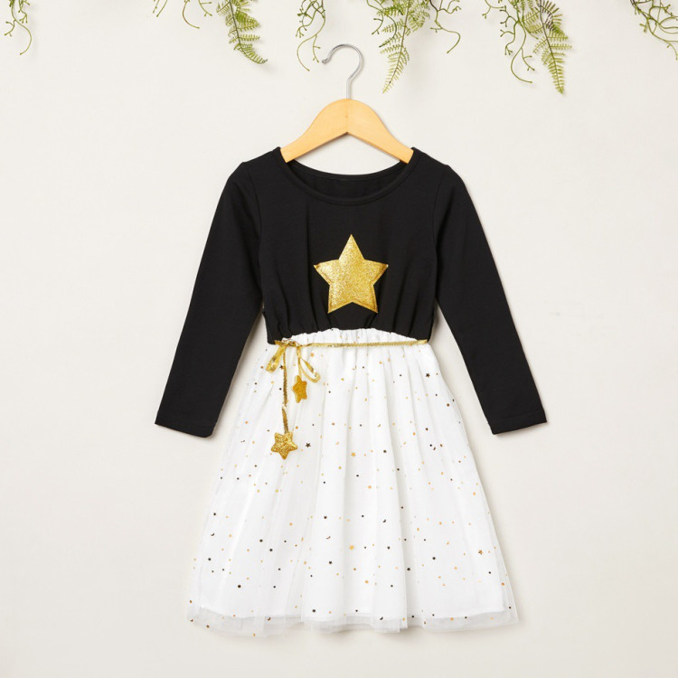 Golden Stars Παιδικό Φορεματάκι - Μαύρο Golden Stars Παιδικό Φορεματάκι - Μαύρο