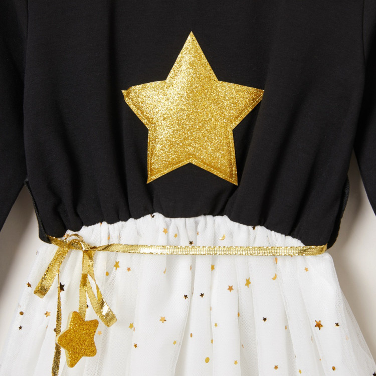 Golden Stars Παιδικό Φορεματάκι - Μαύρο Golden Stars Παιδικό Φορεματάκι - Μαύρο