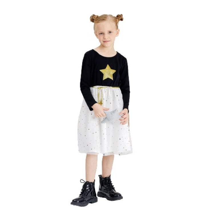 Golden Stars Παιδικό Φορεματάκι - Μαύρο Golden Stars Παιδικό Φορεματάκι - Μαύρο