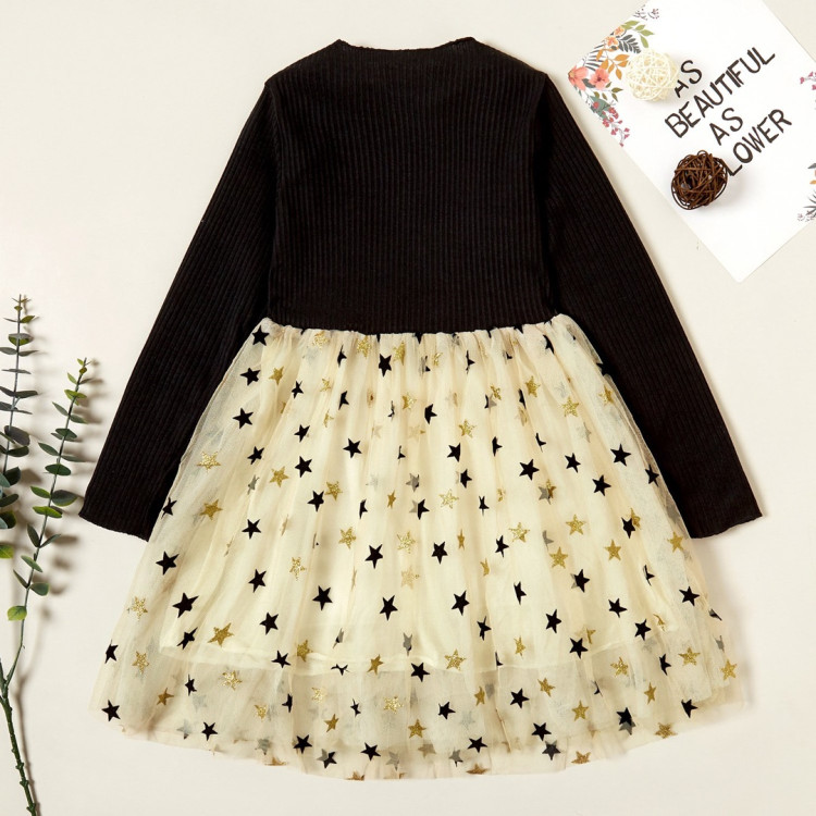 Παιδικό Φορεματάκι Μακριμάνικο Μαύρα αστέρια Παιδικό Φορεματάκι Μακριμάνικο Μαύρα αστέρια