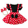 Βρεφικό Φορεματάκι κόκκινο με μαύρο μπλουζάκι