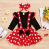 Βρεφικό Φορεματάκι κόκκινο με μαύρο μπλουζάκι