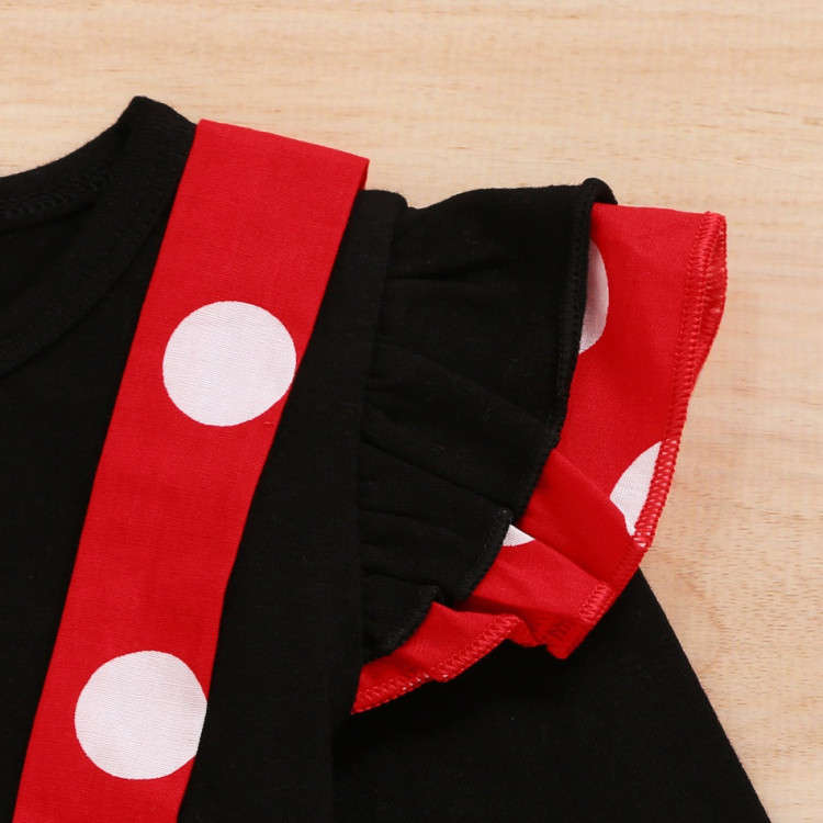 Βρεφικό Φορεματάκι κόκκινο με μαύρο μπλουζάκι