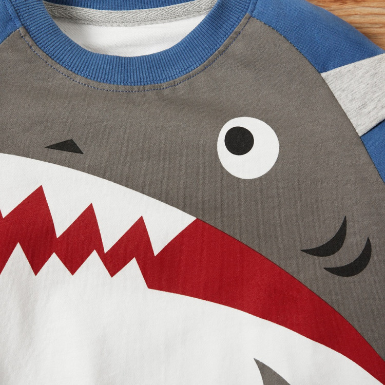 Παιδικό μπλουζάκι Shark Λευκό Μπλε