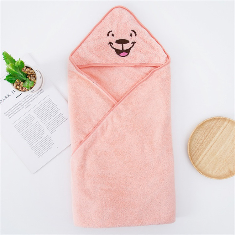 Cartoon hooded Spa Towel bathrobe beach towel - Pink