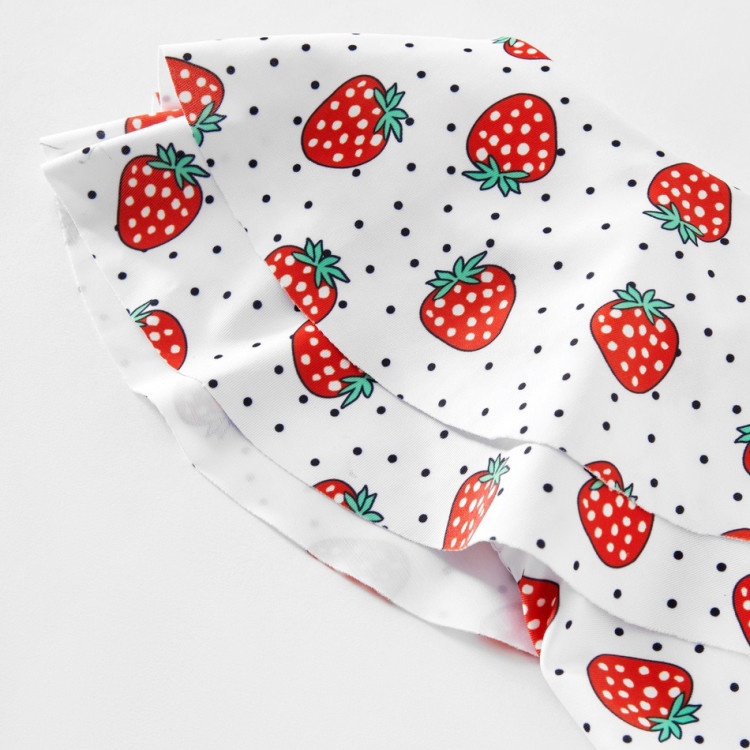 Παιδικό μαγιό για κοριτσάκια Φραουλίτσα - Λευκό