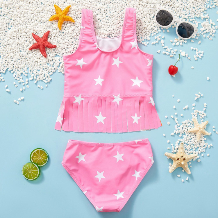2pcs Girl Rainbow and Stars Swimwear