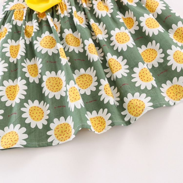 Παιδικό Φορεματάκι με καπελάκι Sunflower Λευκό - πράσινο