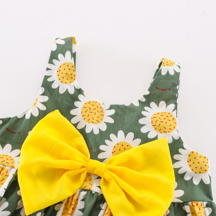 Παιδικό Φορεματάκι με καπελάκι Sunflower Λευκό - πράσινο