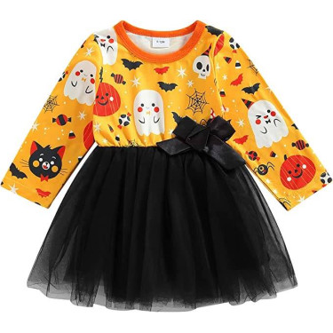 Halloween Φορεματάκι Pumpkin Stars - Μαύρο