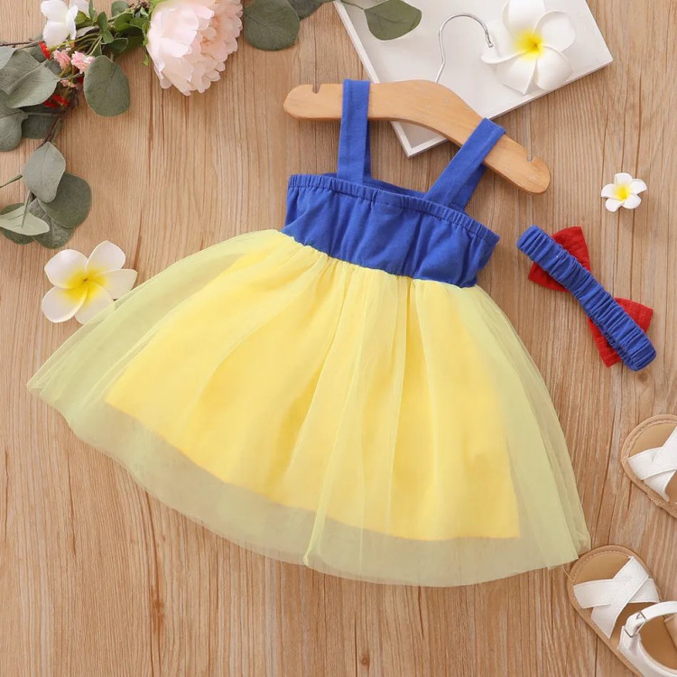 Σετ Φορεματάκι και κορδέλα Χιονάτη  - Κίτρινο