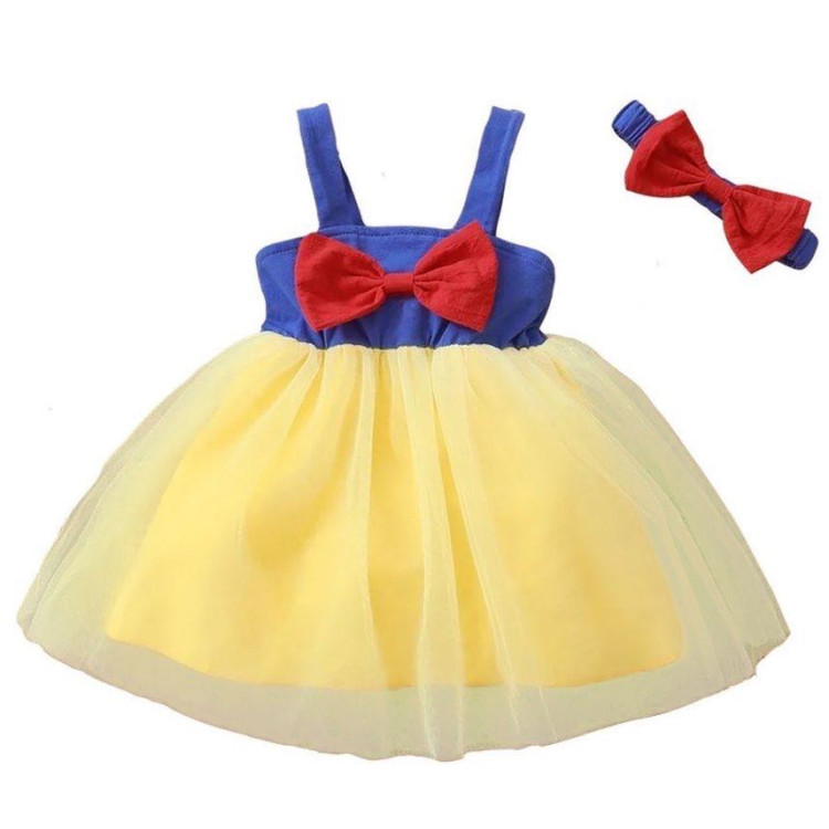 Σετ Φορεματάκι και κορδέλα Χιονάτη  - Κίτρινο