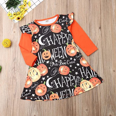 Halloween Φορεματάκι Stylish Pumpkin Stars - Μαύρο