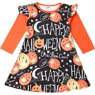 Halloween Φορεματάκι Stylish Pumpkin Stars - Μαύρο