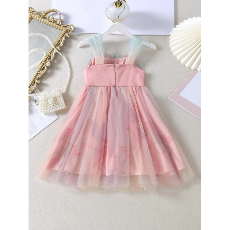 Φόρεμα Παιδικό Unicorn για πάρτι - Ροζ