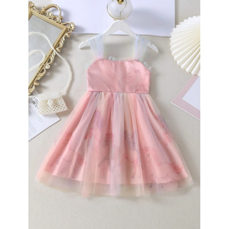 Φόρεμα Παιδικό Unicorn για πάρτι - Ροζ